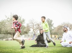 Children playing at a picnic spot in Dubai